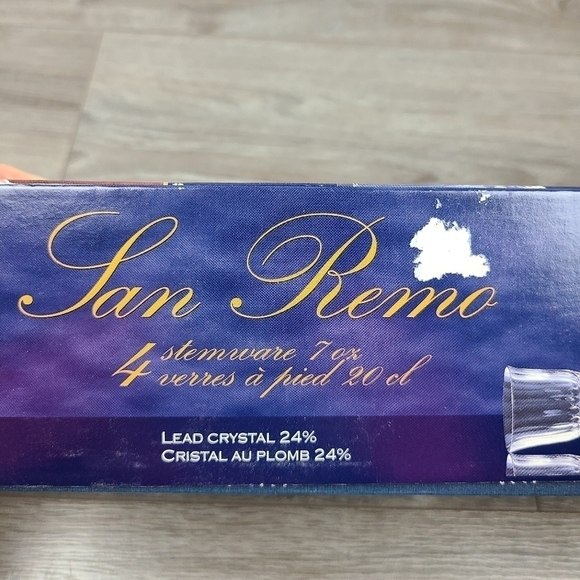 San Remo Set of 4 Italian Capri Crystal Wine Glasses Stemware - Picture 6 of 16